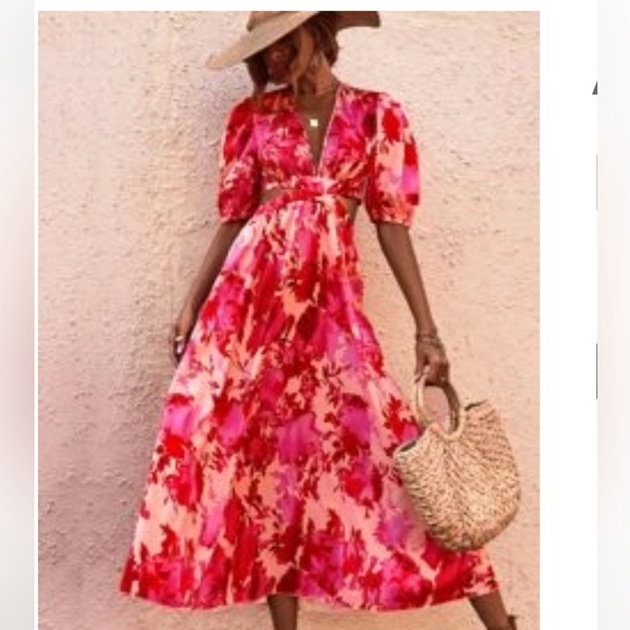 SHEIN Dresses & Skirts - Floral Shein Tie Back Dress S